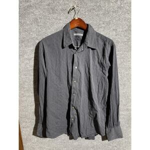 John Varvatos Shirt Mens Small Black Textured Long Sleeve Button Front Casual